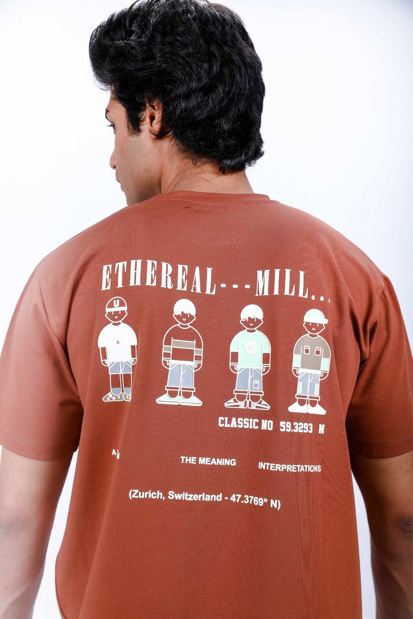 Rust Color Graphic T-Shirt