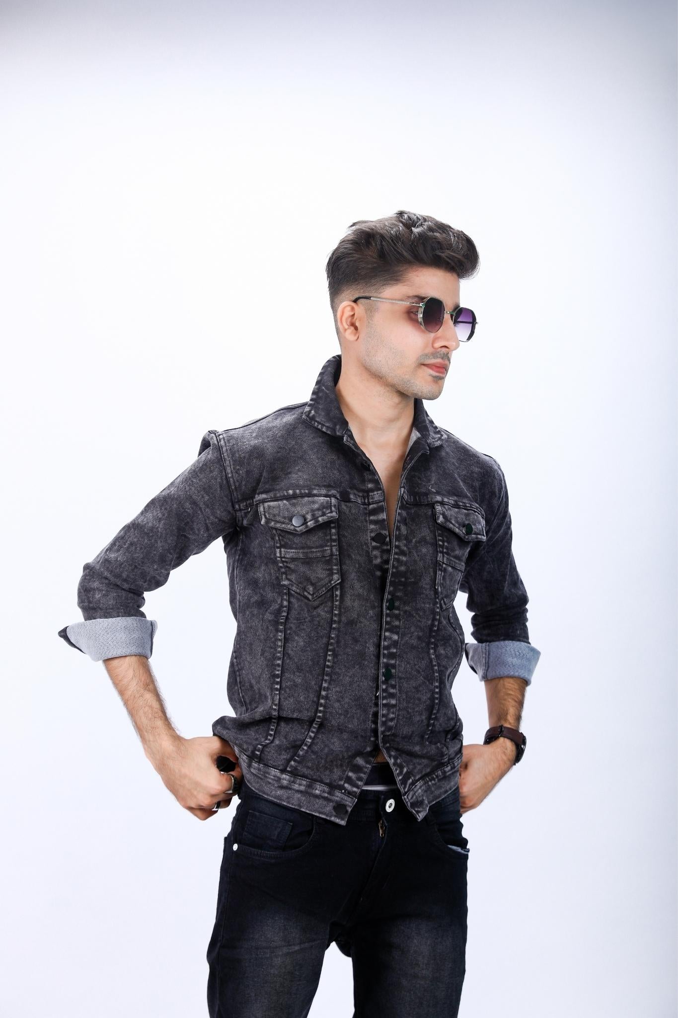 Washed Black Denim Shirt