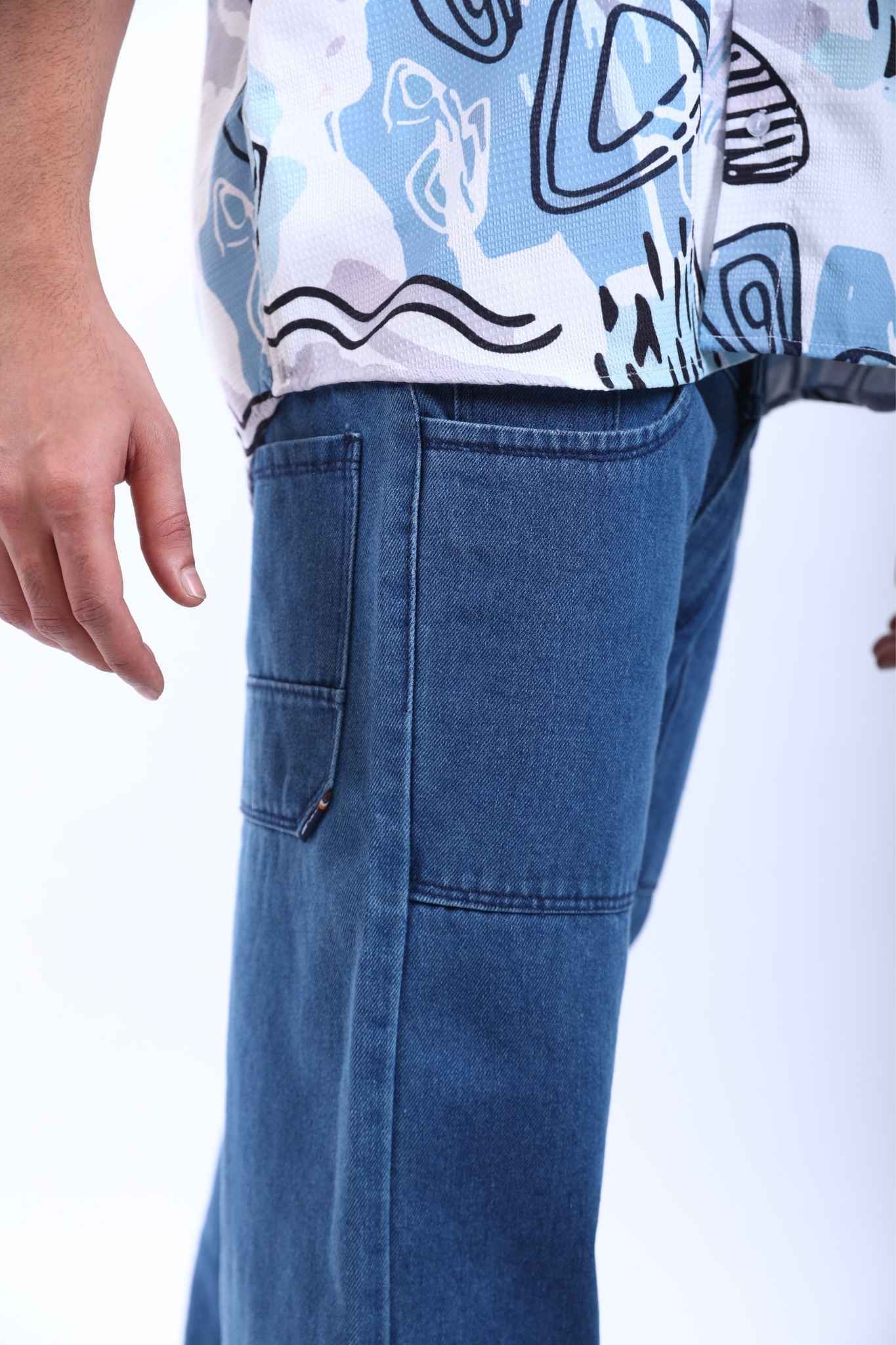 Loose-Fit Patchwork Denim Jeans