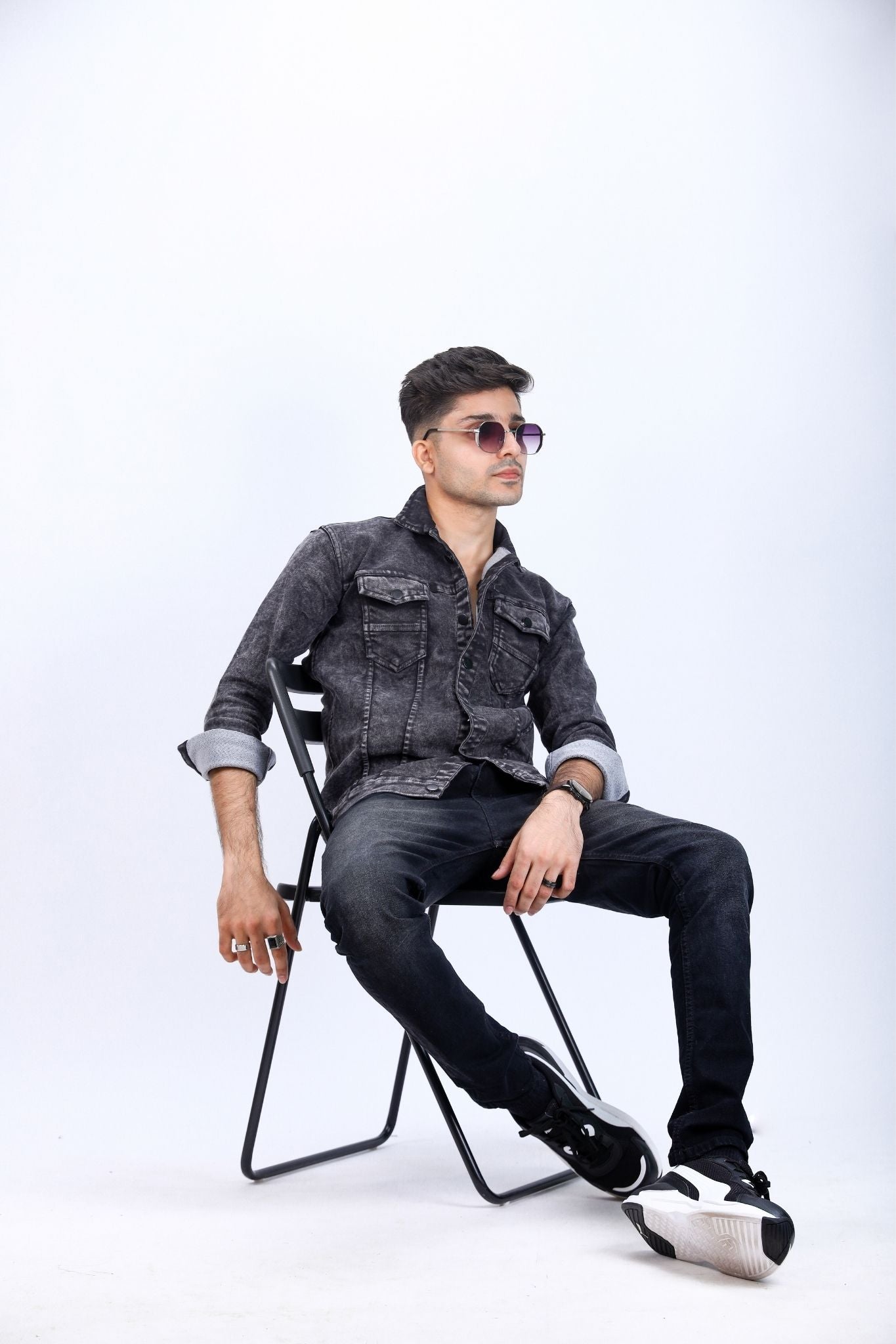 Washed Black Denim Shirt