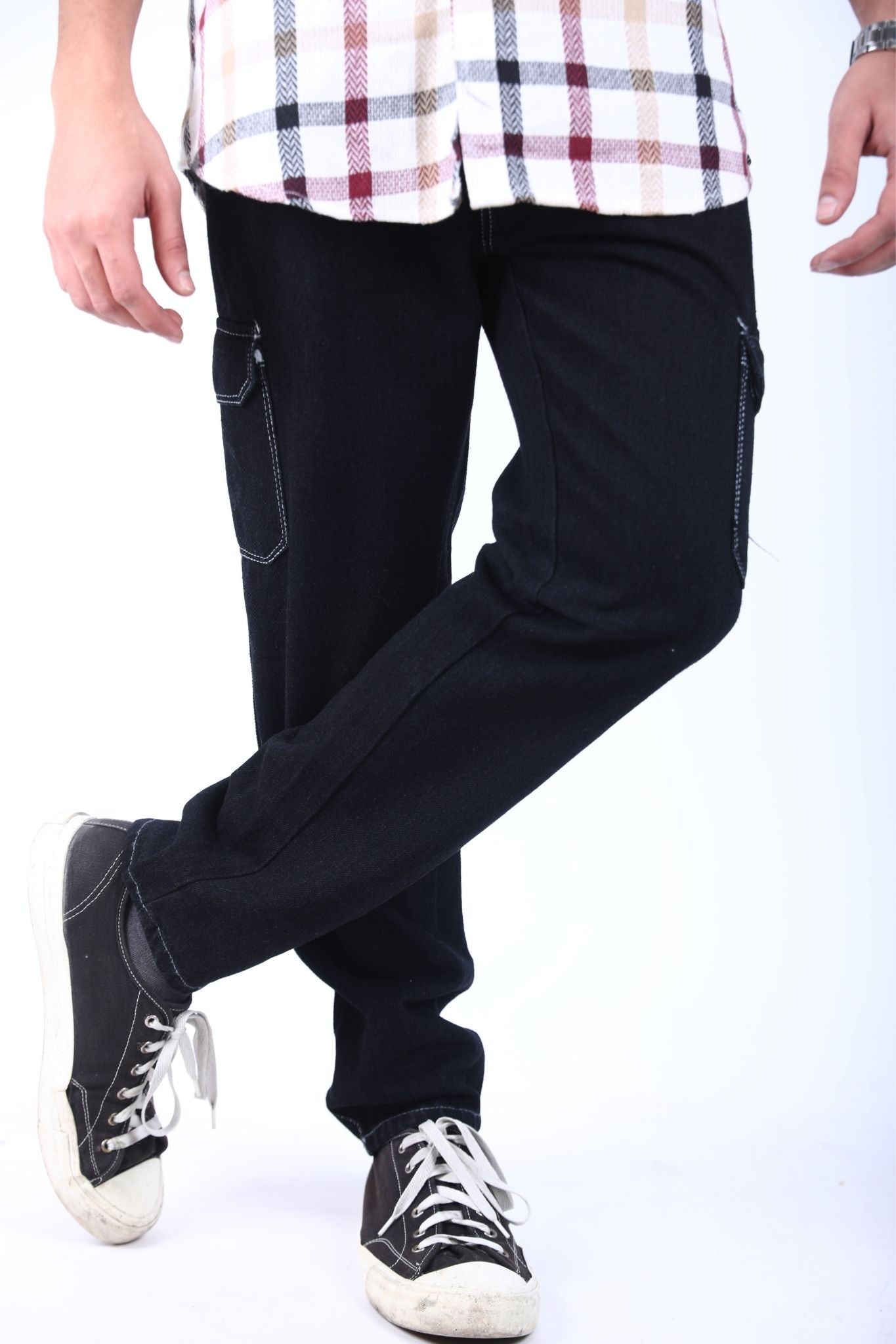 Black Jeans with Contrast Stitching