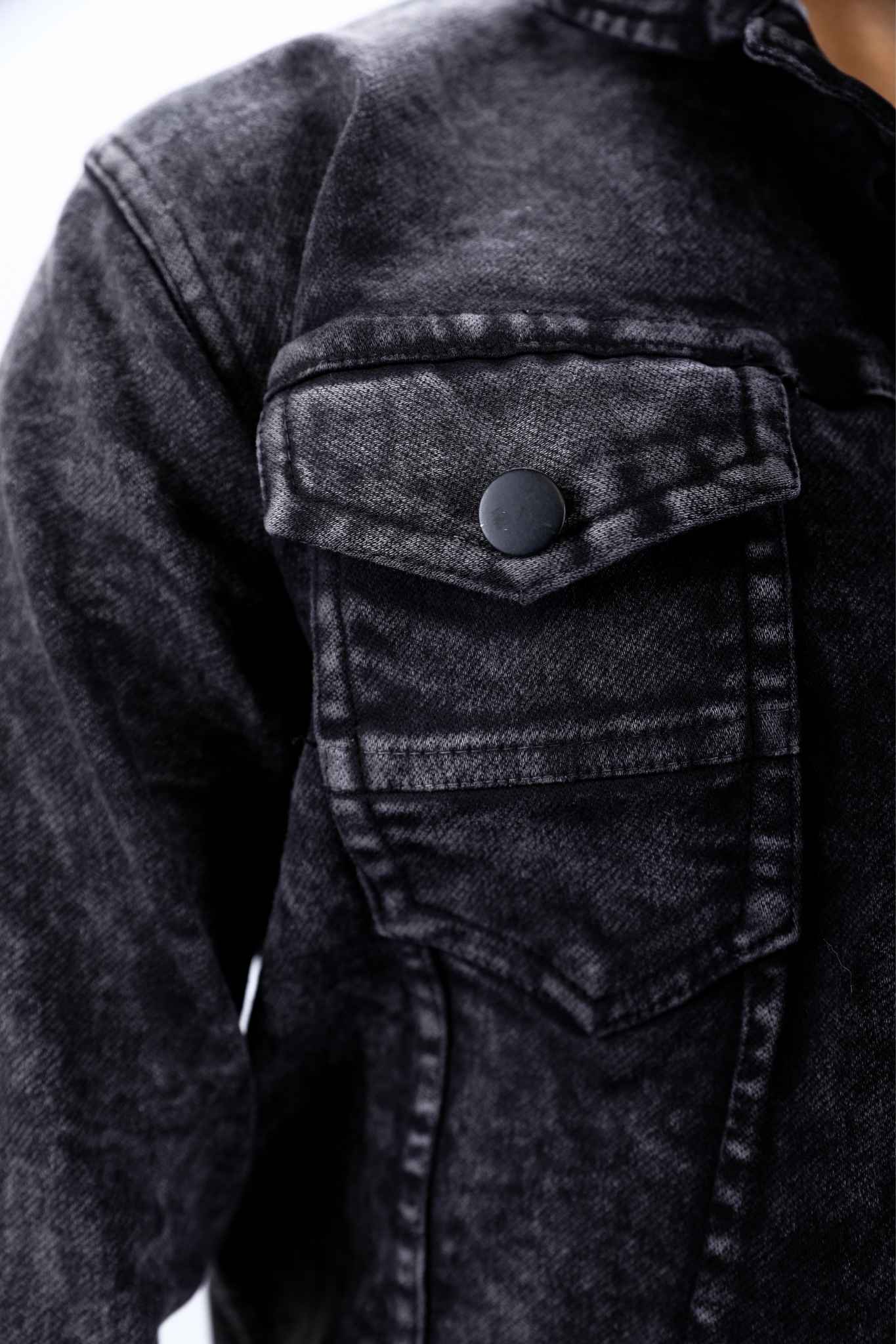 Washed Black Denim Shirt