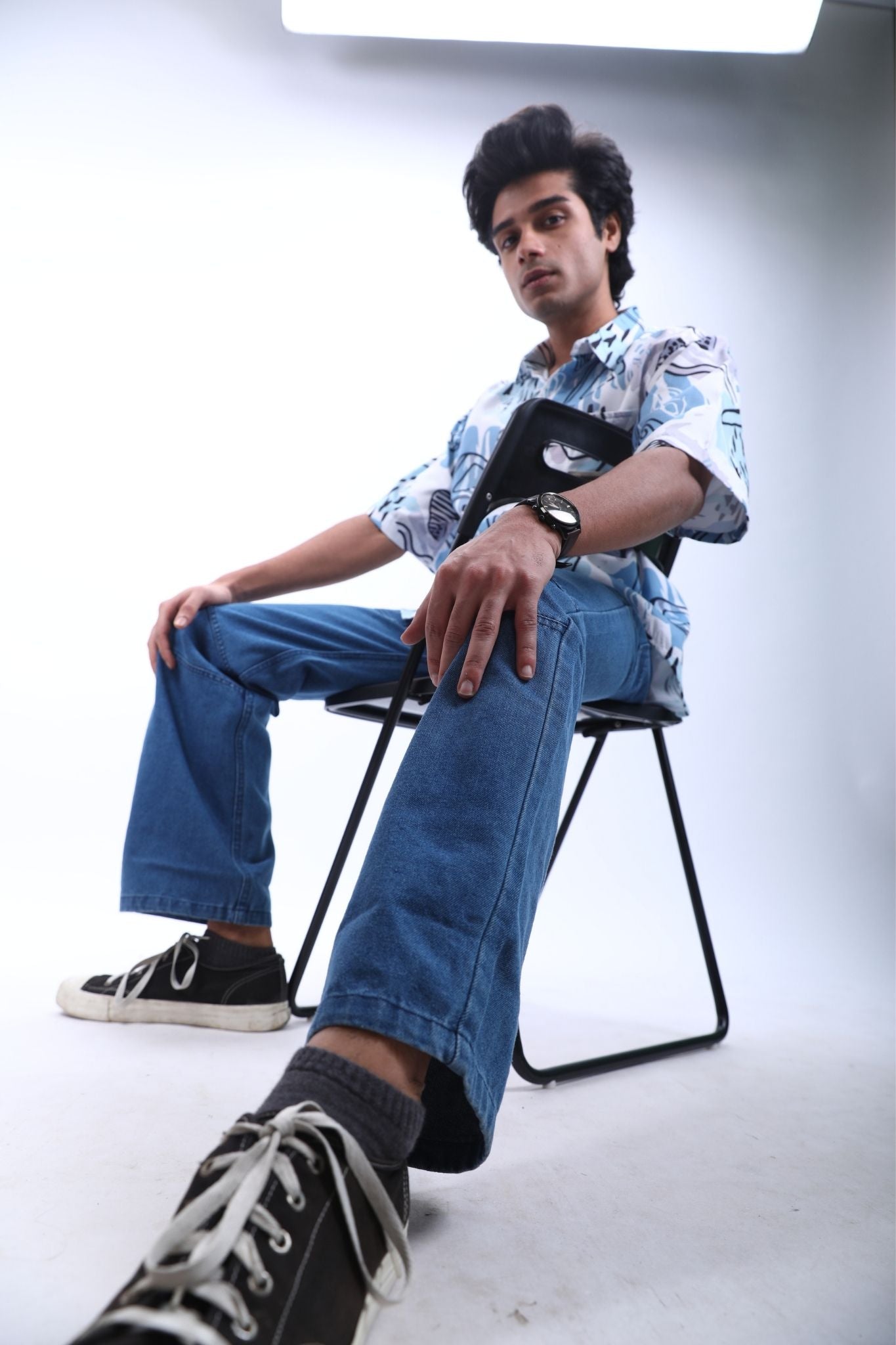 Loose-Fit Patchwork Denim Jeans