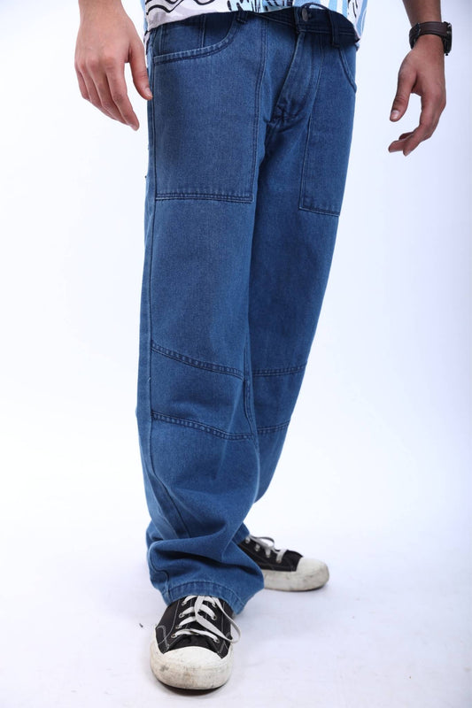 Loose-Fit Patchwork Denim Jeans