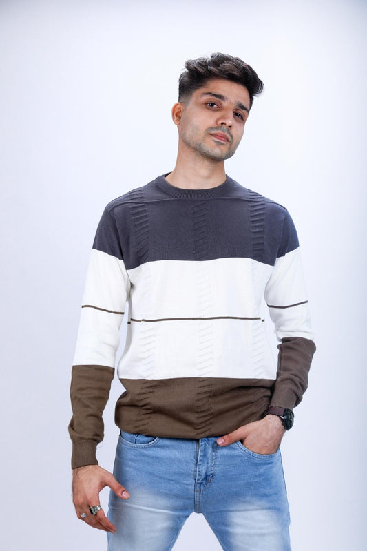 Color Block Knitted T-shirt (Sweatshirt)