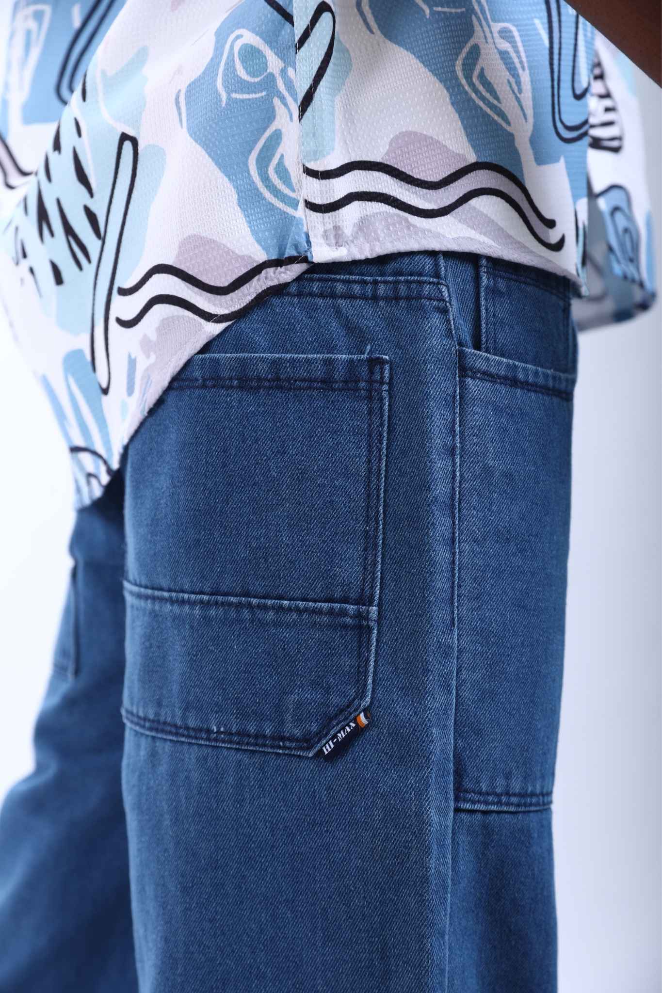 Loose-Fit Patchwork Denim Jeans